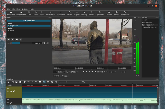 shotcut video editor interface