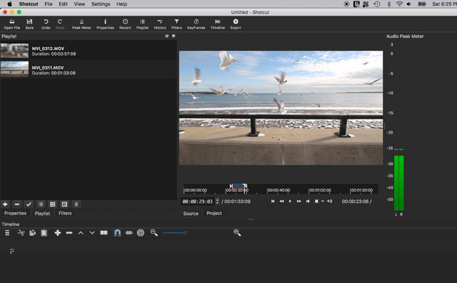 shotcut auto video maker interface