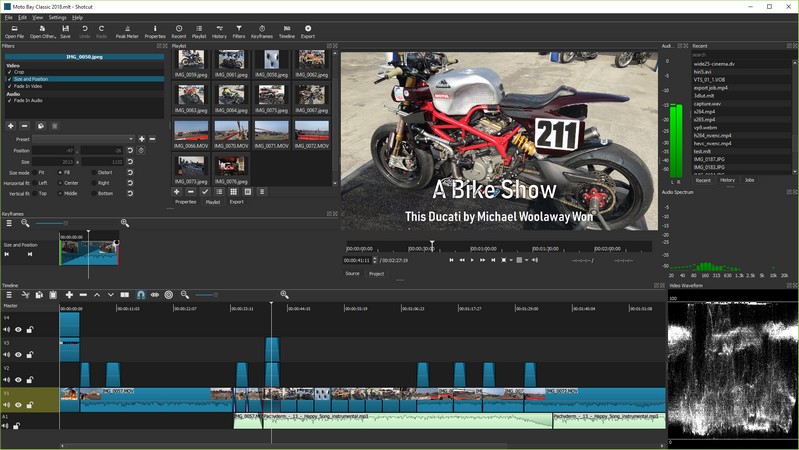 shotcut video editing software without watermark interface