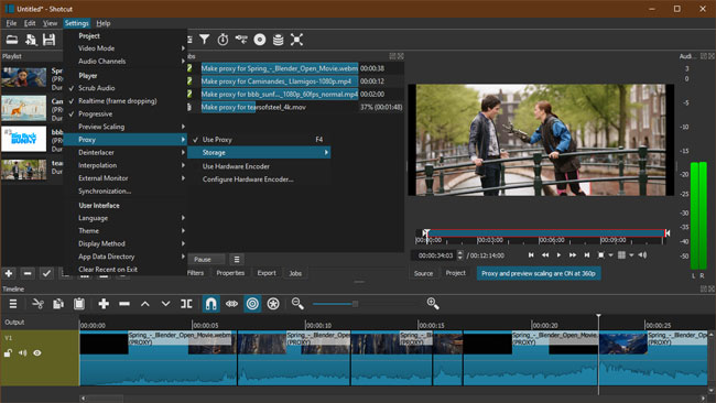 shotcut aesthetic video editor interface