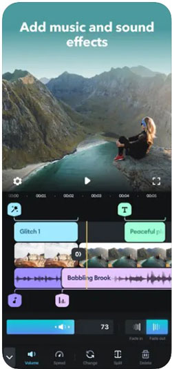 splice video editing app for iphone interface
