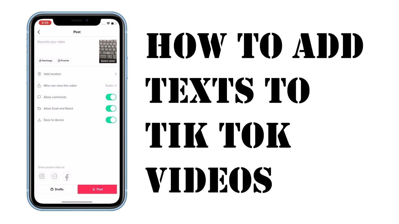 how to add text to tiktok videos