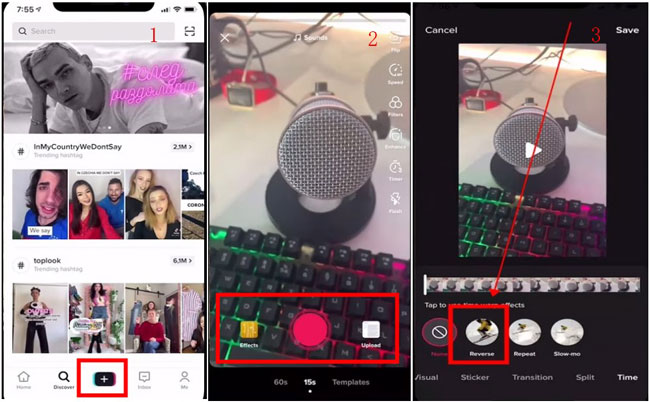 reverse tiktok audio and video