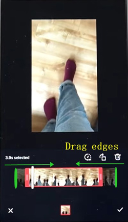 begin to trim videos on tiktok