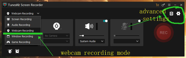 tuneskit webcam recording software