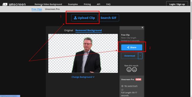 unscreen video background remover online