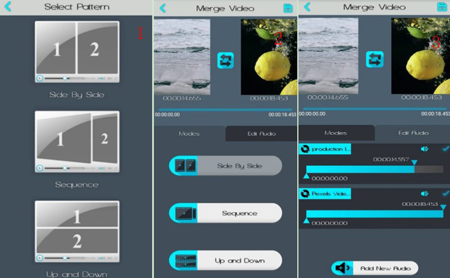 merge mp4 and mp3 on video merger app for iphone and android