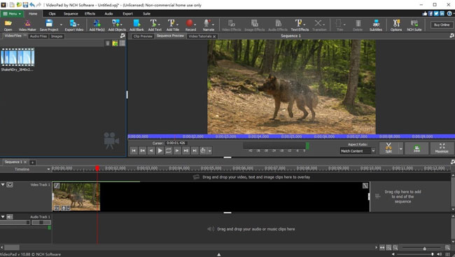 videopad 4k video editor interface