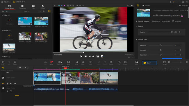 videoproc vlogger 4k video editor interface