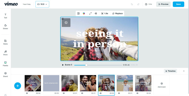 vimeo online free travel video maker