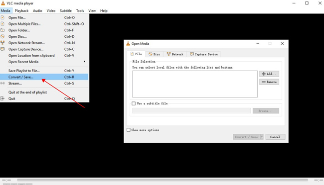 add audio to a video in vlc