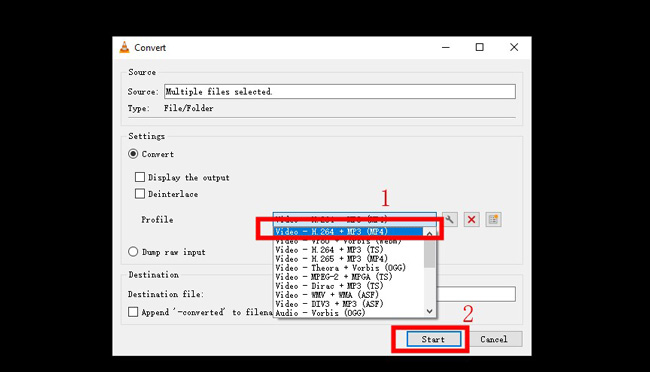 convert and save files in vlc