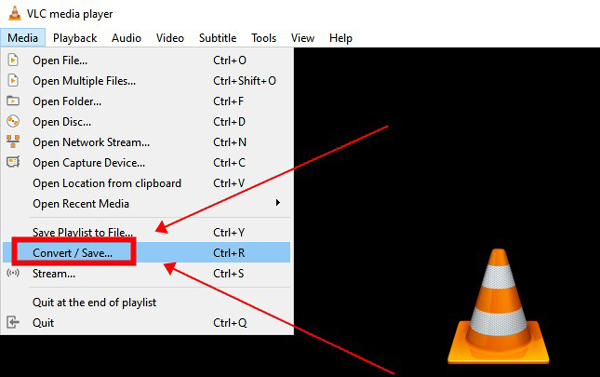 convert and save files in vlc media plater