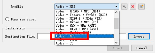 export the youtube video mp3 from vlc