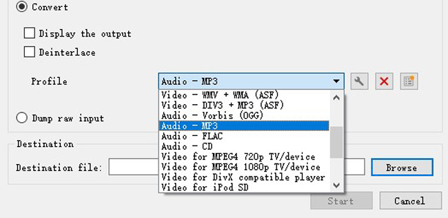 extract audio from avi file in vlc