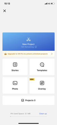 create a new project in vn