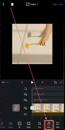 rotate youtube video with vn video editor