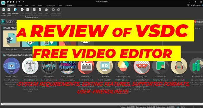 vsdc free video editor full screen option