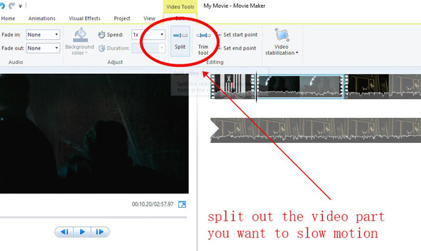 windows movie maker slow motion