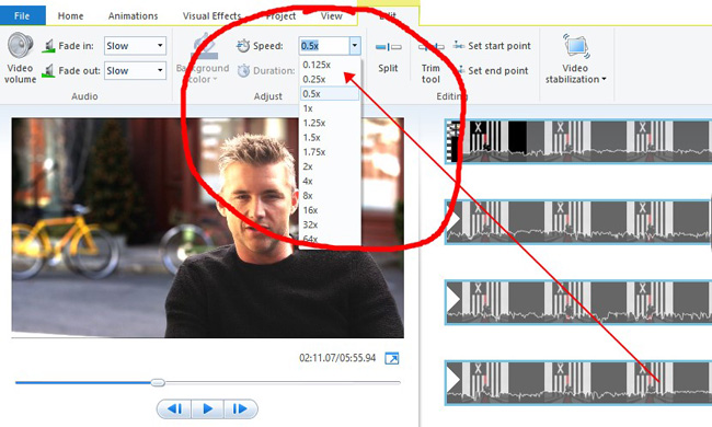 edit audio in windows movie maker