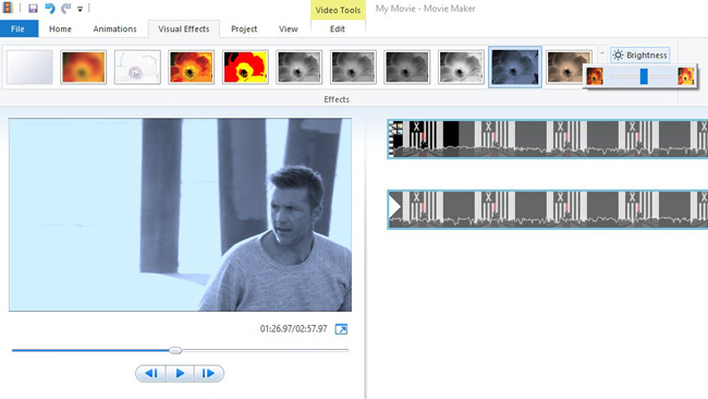 edit a video with visual effects in windows movie maker