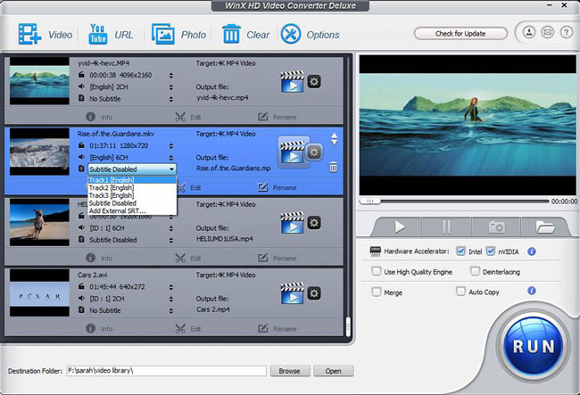 windows hd video converter interface
