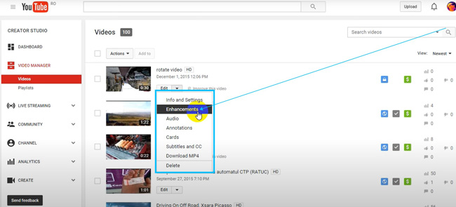 find the youtube video from your account