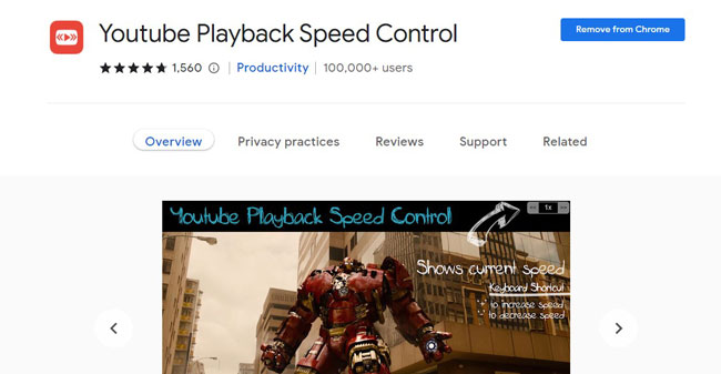 youtube playback speed control interface