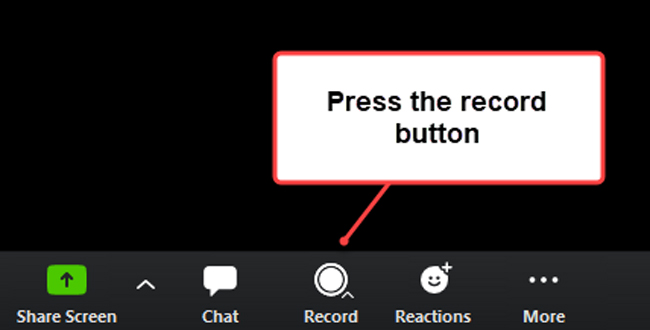 record button on zoom
