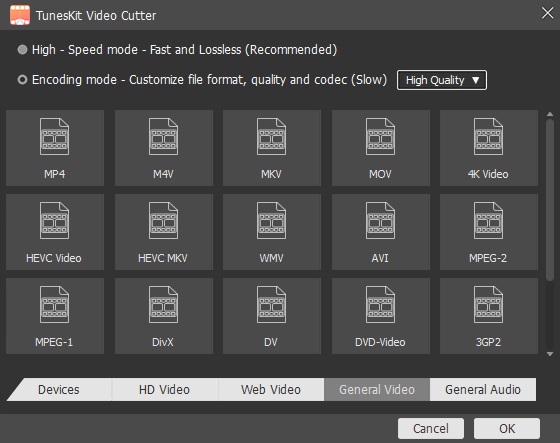 set video output for cropping mp4