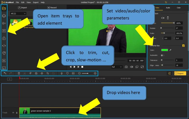 edit video with acemovi editor in a low end pc