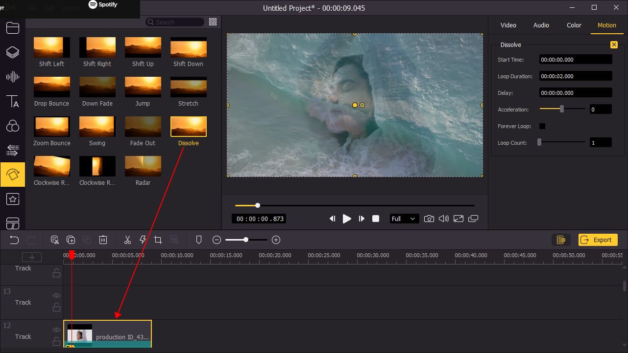 add animation to acemovi