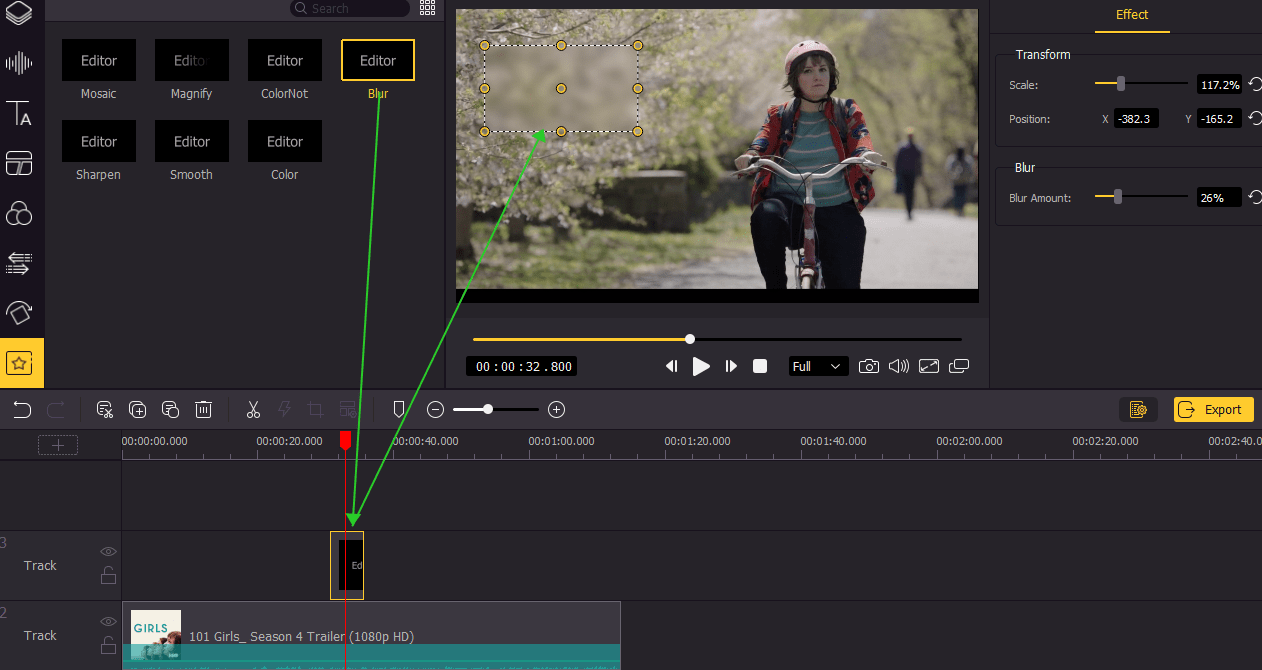 mac os video editor blur face