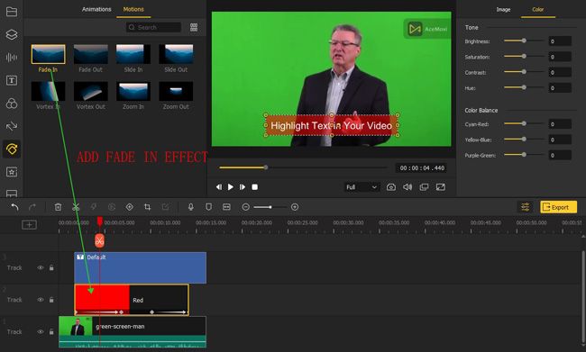 highlight text in video with acemovi