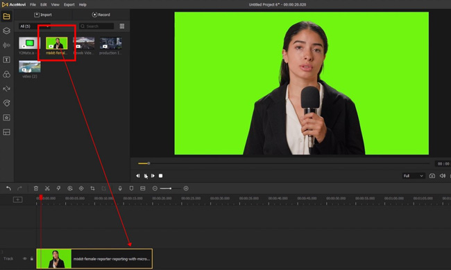 import green screen clip to acemovi
