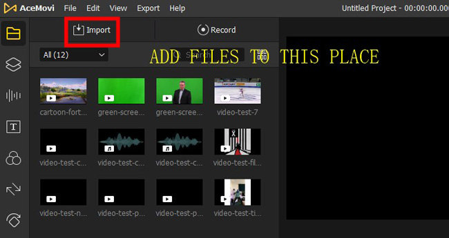 add audio or video to acemovi editor