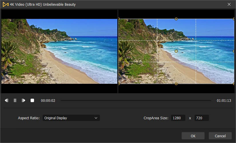 how to crop videos for instagram on acemovi