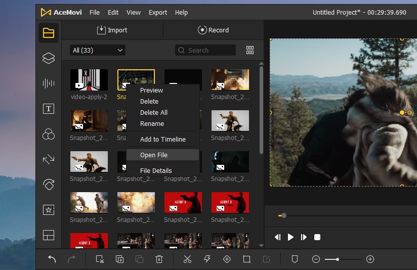 how to extract frames from videos with acemovi video editor