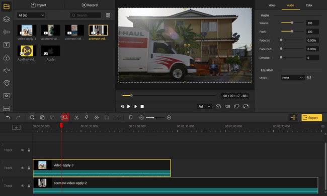 how to normalize audio in video with acemovi