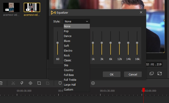 how to normalize audio in video with acemovi