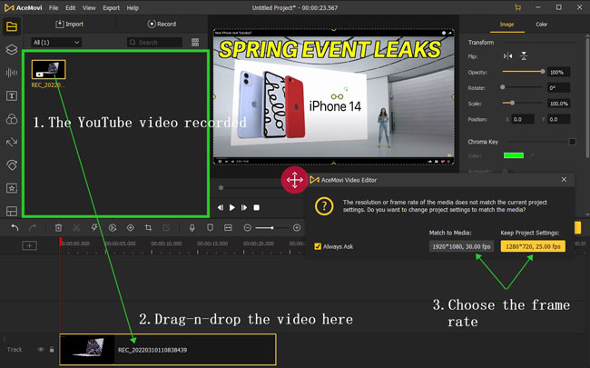 import video clip to timeline