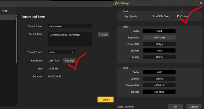 convert m4a to mp4 in windows 10 with acemovi