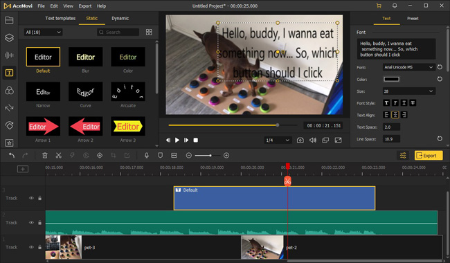 acemovi video editor for pets