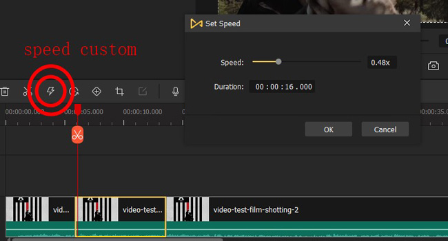 make a video faster with acemovi