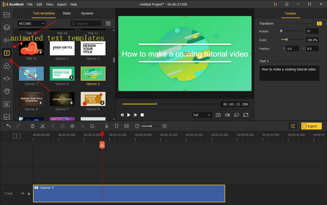 add text to tutorial video